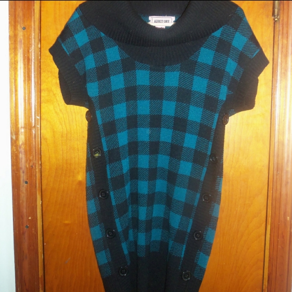 Admit One Blue Checkered Dress